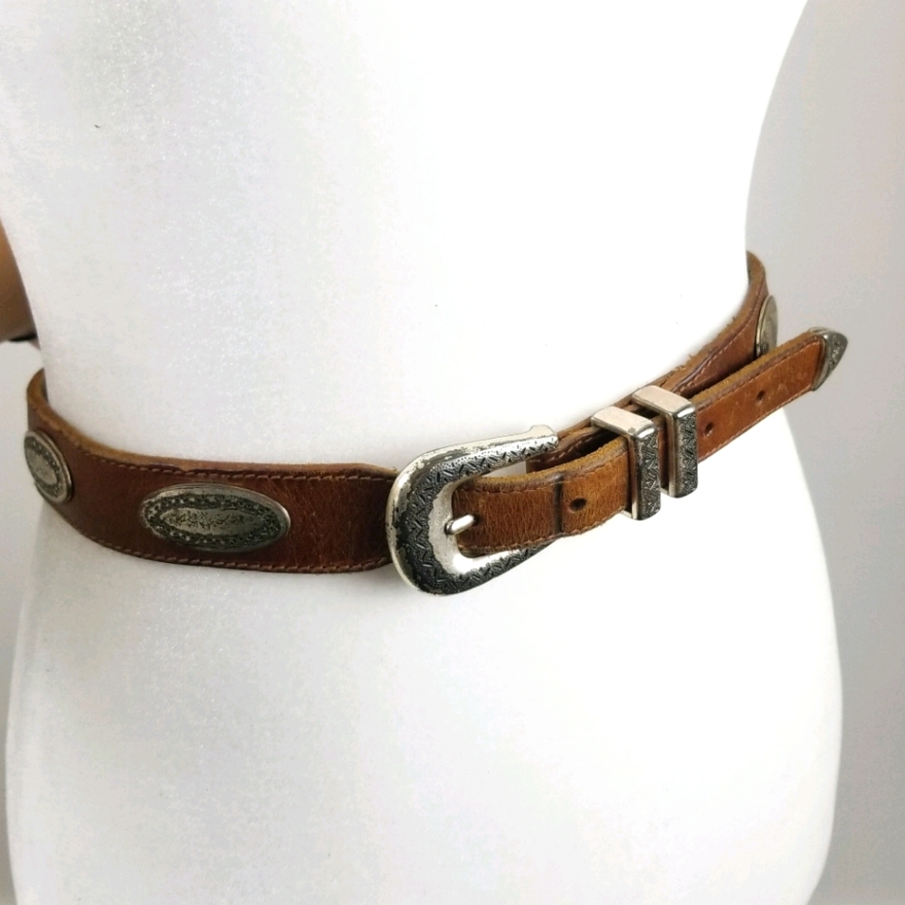 Canterbury Taiwan Vintage Leather brown belt mens